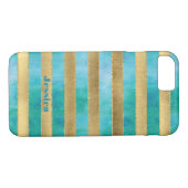 iPhone 7 Hülle | IMITATE Goldstreifen Wasserfarbe  (Rückseite (Horizontal))