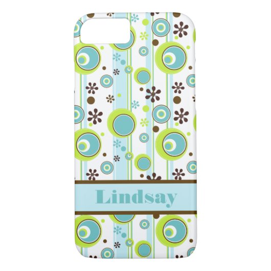 iPhone 7 Hülle | Kreisel | Aqua Green Brown (Rückseite)