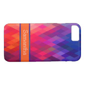 iPhone 7 Hülle | Rainbow Geometric | PERSONALISIER (Rückseite (Horizontal))