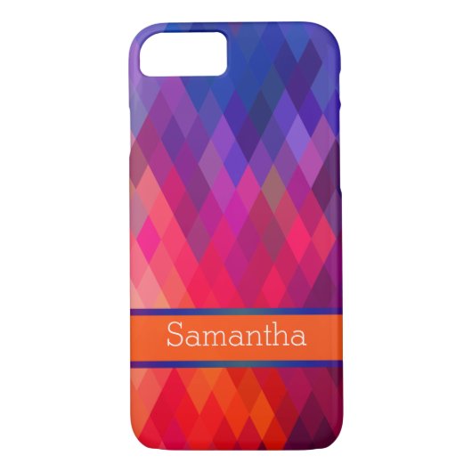 iPhone 7 Hülle | Rainbow Geometric | PERSONALISIER (Rückseite)