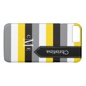 iPhone 7 Hülle | Streifen | Gelb, grau, schwarz (Rückseite (Horizontal))