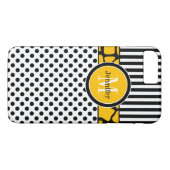 iPhone 7 Hülle | Streifen, Punkte | Gelb (Rückseite (Horizontal))