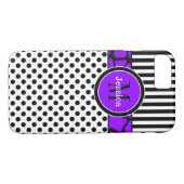 iPhone 7 Hülle | Streifen, Punkte | LILA (Rückseite (Horizontal))