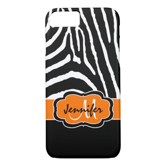 iPhone 7 Hülle | Zebrastreifen | Orange (Rückseite)