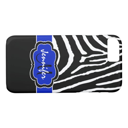 iPhone 7 Hülle | Zebrastreifen | Royal Blue (Rückseite (Horizontal))