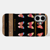 iPhone 7 mit gestreiften Schmetterlingen Case-Mate iPhone Hülle (Rückseite (Horizontal))