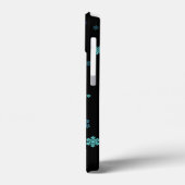 iPhone Black mit Green & Blue Schneeflocken Case-Mate iPhone Hülle (Rückseite / Links)