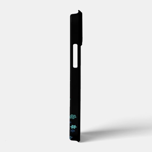 iPhone Black mit Green & Blue Schneeflocken Case-Mate iPhone Hülle (Rückseite / Rechts)