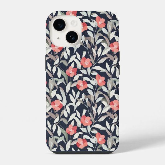 iPhone Blumenmusterhülle Hülle (Rückseite)
