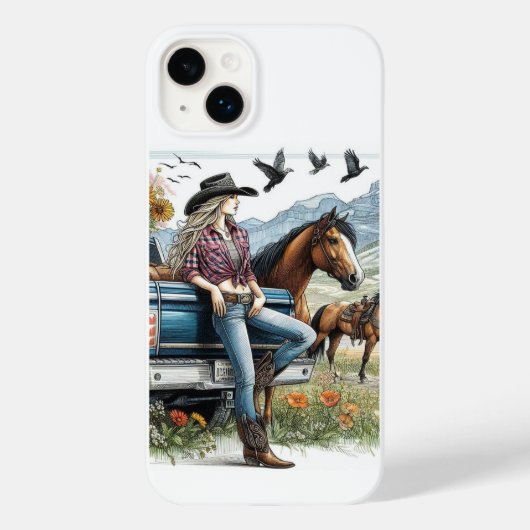 IPhone Case Anpassbare Cowgirl Art (Rückseite)