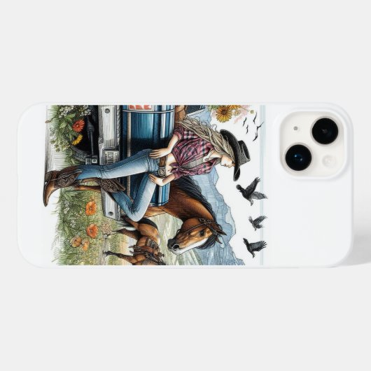 IPhone Case Anpassbare Cowgirl Art (Rückseite (Horizontal))