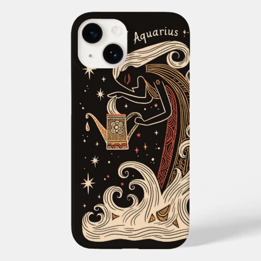 iPhone Case Aquarius tapesCelestial Zodiac Art (Rückseite)