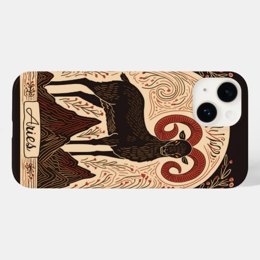 iPhone Case Aries Celestial Zodiac Art (Rückseite (Horizontal))