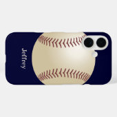 iPhone Case, Baseball, Blau, Personalisierter Name Case-Mate iPhone Hülle (Rückseite (Horizontal))