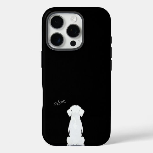 Iphone case black with dog silhouette  (Rückseite)