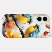 iPhone Case - Blaue Vögel (Rückseite (Horizontal))