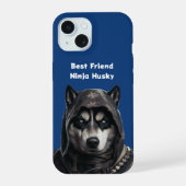 IPhone Case Blue Personalisiert Ninja Husky iPhone 15 Hülle (Rückseite)