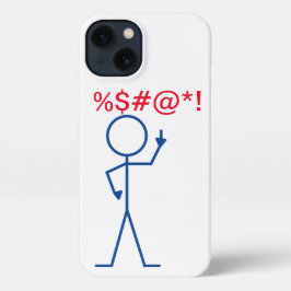 iPhone Case - Blue Strichmännchen "Eff You" 13 Hülle