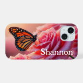 iPhone Case - Butterfly-Rose 15 Hülle (Rückseite (Horizontal))