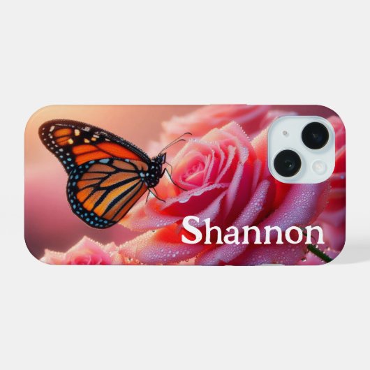 iPhone Case - Butterfly-Rose 15 Hülle (Rückseite (Horizontal))