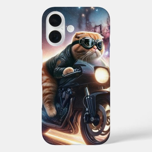 IPHONE CASE CAT ON MOTORCYCLE (Rückseite)