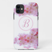 iPhone Case Cherry Blossom Blume mit Initial (Rückseite)