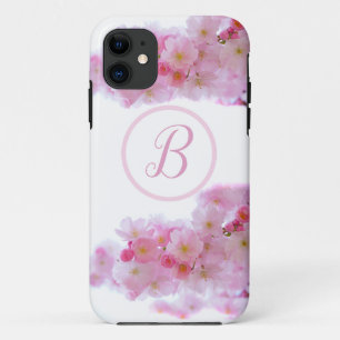 iPhone Case Cherry Blossom Blume mit Initial