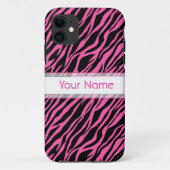 iPhone Case Custom Zebra Print Pink Black (Rückseite)
