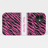 iPhone Case Custom Zebra Print Pink Black (Rückseite (Horizontal))