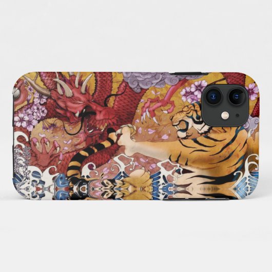 iPhone Case - Dragon vs Tiger (Rückseite (Horizontal))