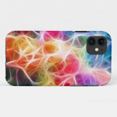 iPhone Case farbiges hellrosa grünes Netz (Rückseite (Horizontal))