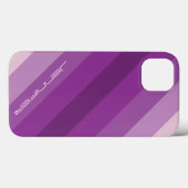 iPhone Case Five Lila Diagonal Stripe Custom (Rückseite (Horizontal))