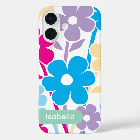 iPhone case floral colorful pattern aesthetic (Rückseite)
