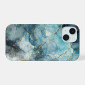 iPhone Case, flunder-marmorresistenter Fall: 15 Hülle (Rückseite (Horizontal))
