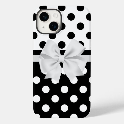iPhone Case für Black and White Polka Dots (Rückseite)