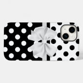 iPhone Case für Black and White Polka Dots (Rückseite (Horizontal))