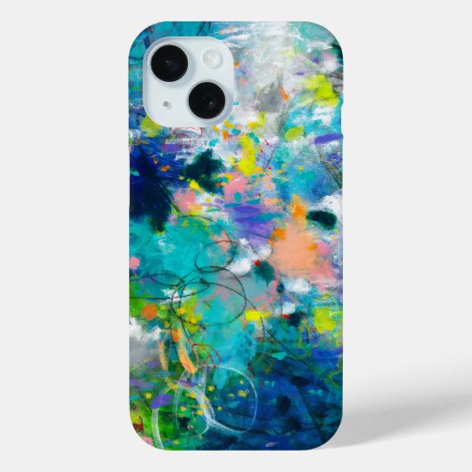 iPhone Case für blaues und Aquamarines Abstraktes  (Rückseite)