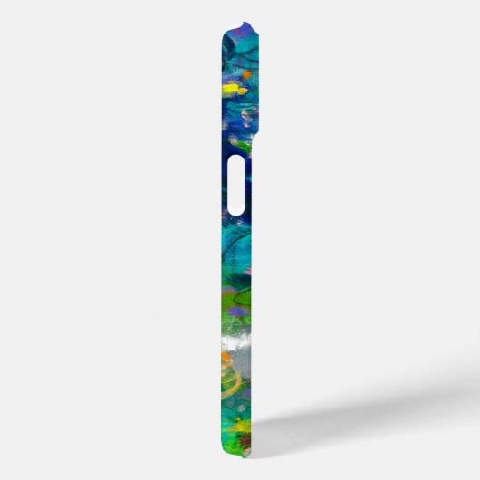 iPhone Case für blaues und Aquamarines Abstraktes  (Rückseite / Rechts)
