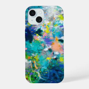 iPhone Case für blaues und Aquamarines Abstraktes 15 Hülle