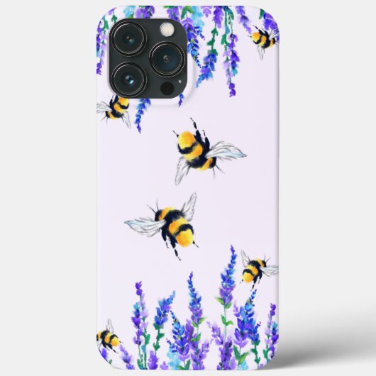 iPhone Case für Blume und Bienen (Rückseite)