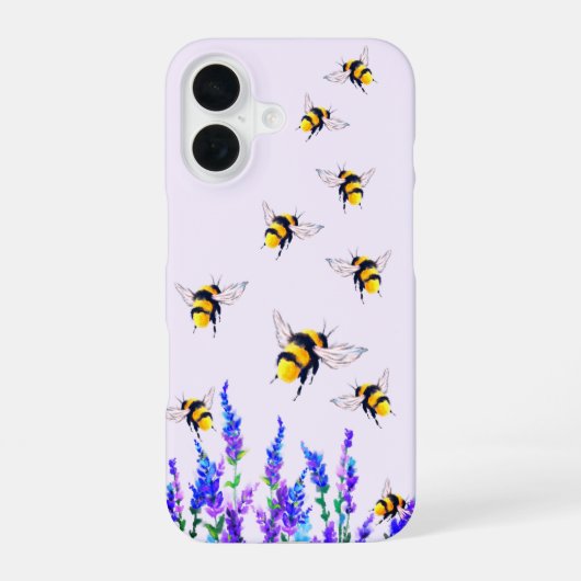 iPhone Case für Blume und Bienen 16 Hülle (Rückseite)