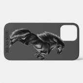 iPhone Case für das Black Horse mit benutzerdefini (Rückseite (Horizontal))