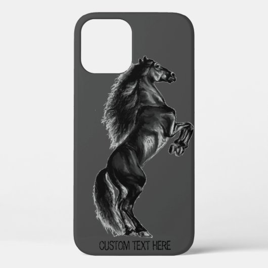iPhone Case für das Black Horse mit benutzerdefini (Rückseite)