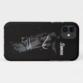 iPhone Case für das Black Horse Racing (Rückseite (Horizontal))