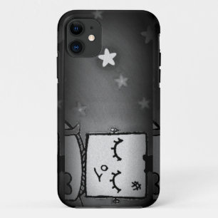 iPhone Case für den Niedlichen Robot in Schwarz un