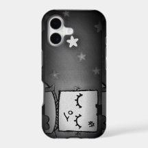 iPhone Case für den Niedlichen Robot in Schwarz un