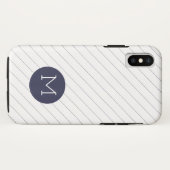 iPhone Case für die klassische Navy Blue Striped M (Rückseite (Horizontal))