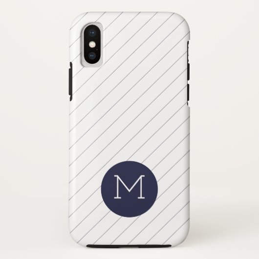 iPhone Case für die klassische Navy Blue Striped M (Rückseite)
