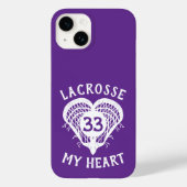 iPhone Case für die lila Lacrosse My Heart Case-Ma (Rückseite)