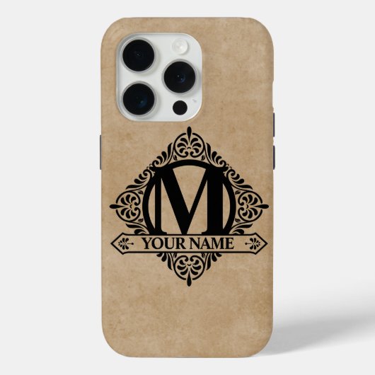iPhone Case für die verzierte Monogram-Design (Rückseite)